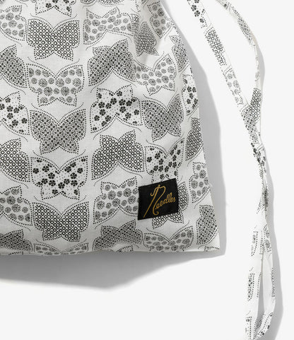 Nepenthes Special String Bag - White - Papillon Print