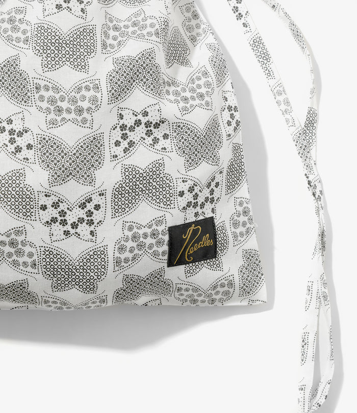 Nepenthes Special String Bag - White - Papillon Print