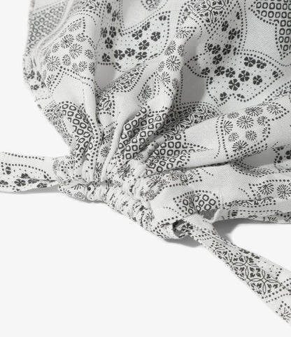 Nepenthes Special String Bag - White - Papillon Print