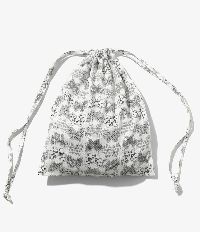 Nepenthes Special String Bag - White - Papillon Print