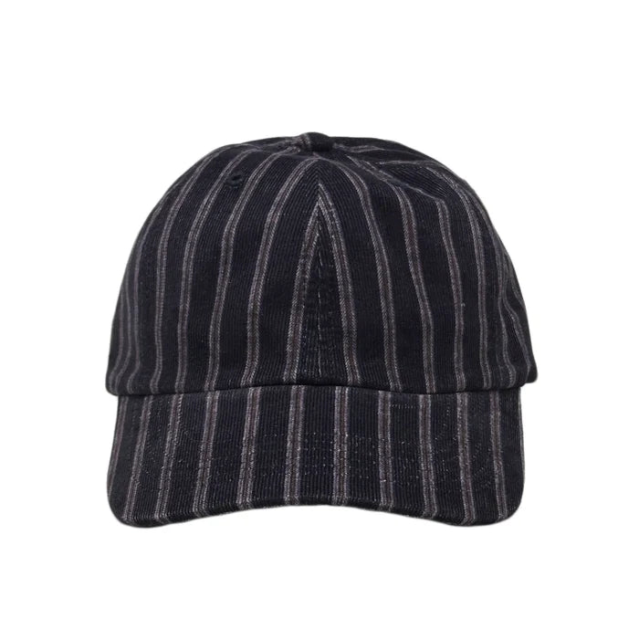 NLA x WHR - Cord Hat - Navy Regimental Stripe Printed Corduroy