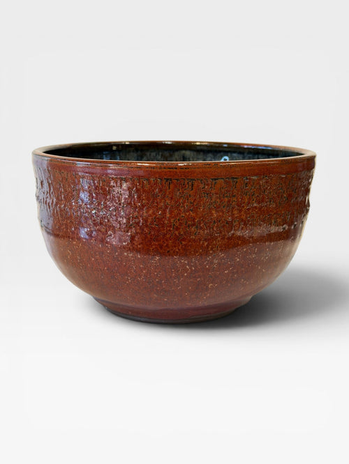 Noodle Bowl - blue with copper red