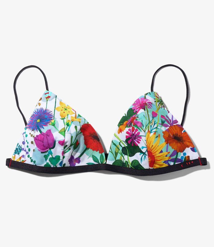 Overneath x EG Triangle Bra - White Flowers