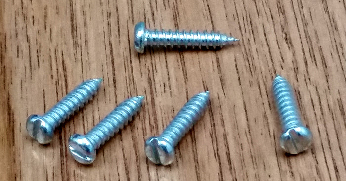 Pan Head #8 x 3/4" wood screw, slotted, zinc plated finish