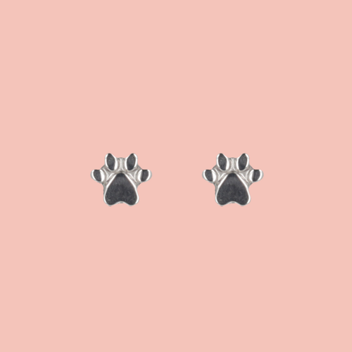Screw On Paw Stud Earrings