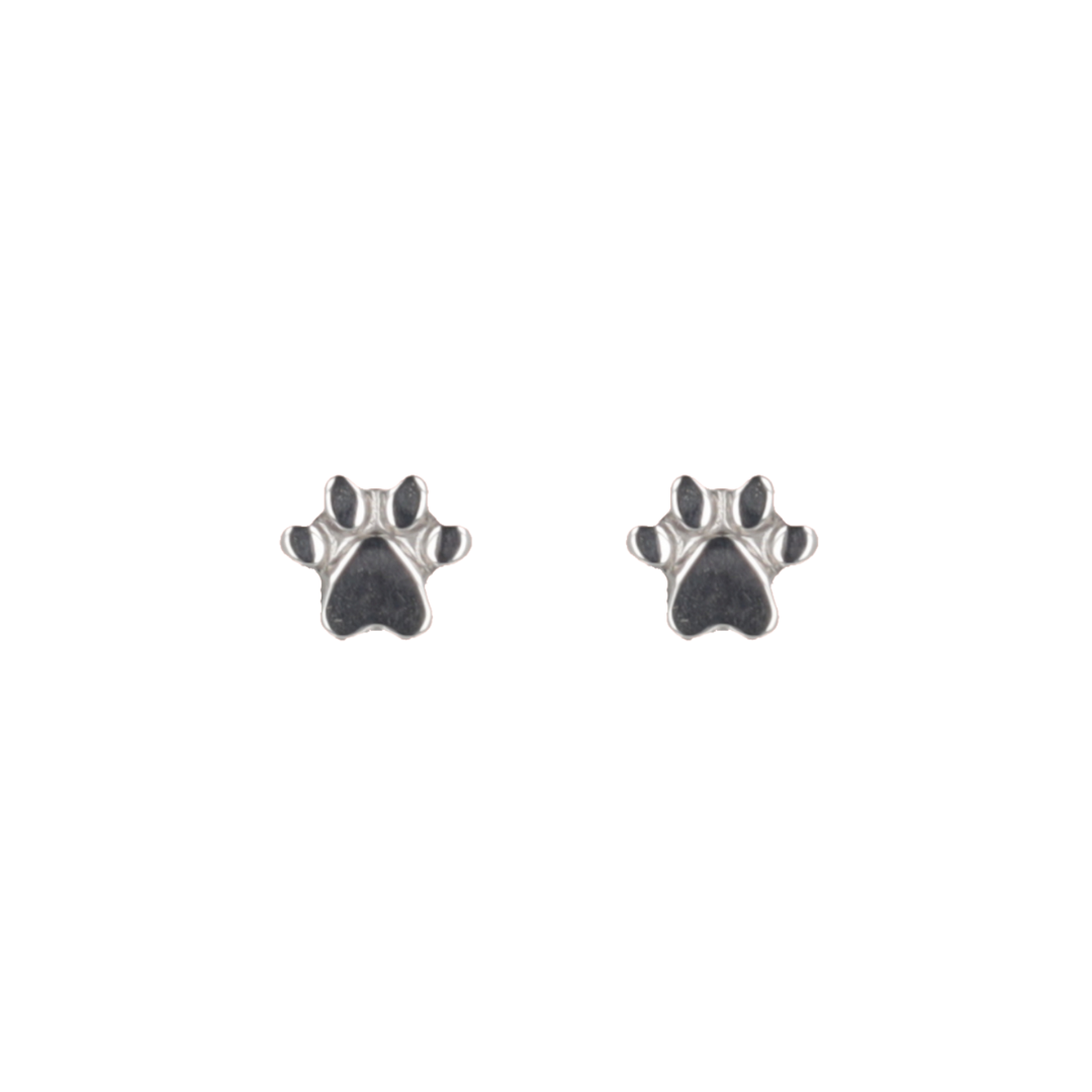 Screw On Paw Stud Earrings