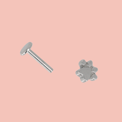 Screw On Paw Stud Earrings