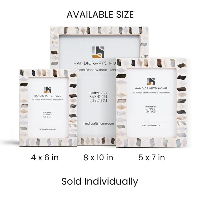 Pearlescent Fossil Picture Frames | Seashell | 4x6 5x7 8x10