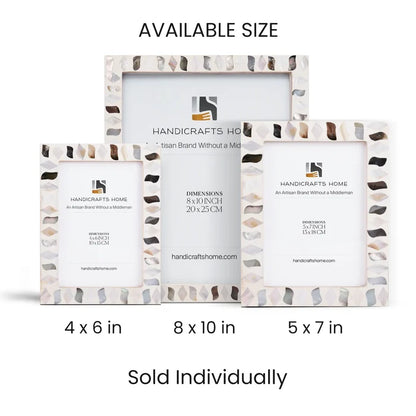 Pearlescent Fossil Picture Frames | Seashell | 4x6 5x7 8x10