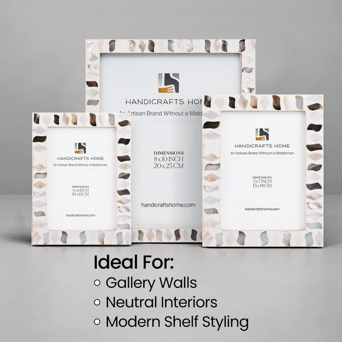 Pearlescent Fossil Picture Frames | Seashell | 4x6 5x7 8x10