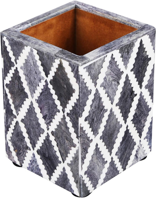 Handmade Pen holder moroccan art diamond grey 3x4 Inch, for desk organizing