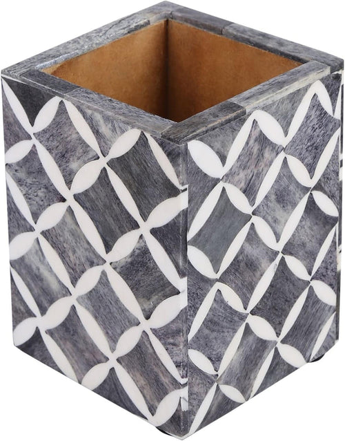 Handmade Pen holder star pattern available in grey 3x4 Inch, for desk organizing