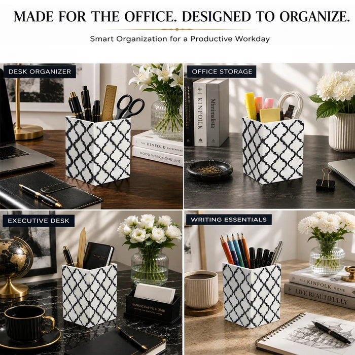 Pen pencil holder moroccan available in Black 3x4 Inch