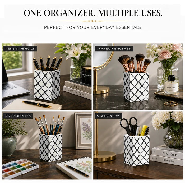 Pen pencil holder moroccan available in Black 3x4 Inch