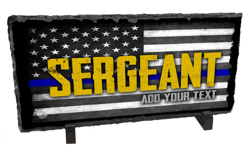 Personalized Sergeant Slate Rock Stone With Easel