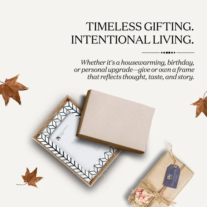 Picture Frame Arctic Horizon Collection Bone Inlay & Resin Black & White, 3 sizes