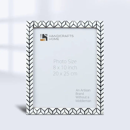 Picture Frame Arctic Horizon Collection Bone Inlay & Resin Black & White, 3 sizes