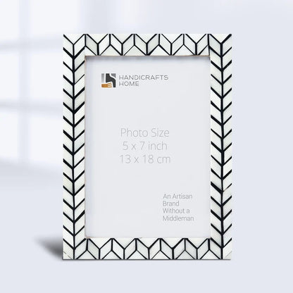 Picture Frame Arctic Horizon Collection Bone Inlay & Resin Black & White, 3 sizes
