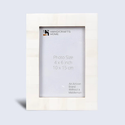 Handmade Picture Frame Classic Collection Bone Inlay White – 4x6 & 5x7", for tabletop or wall display