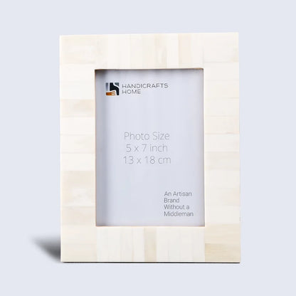 Handmade Picture Frame Classic Collection Bone Inlay White – 4x6 & 5x7", for tabletop or wall display