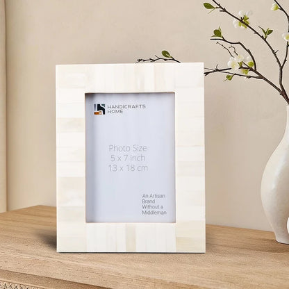 Picture Frame Classic Collection Bone Inlay White – 4x6 & 5x7"