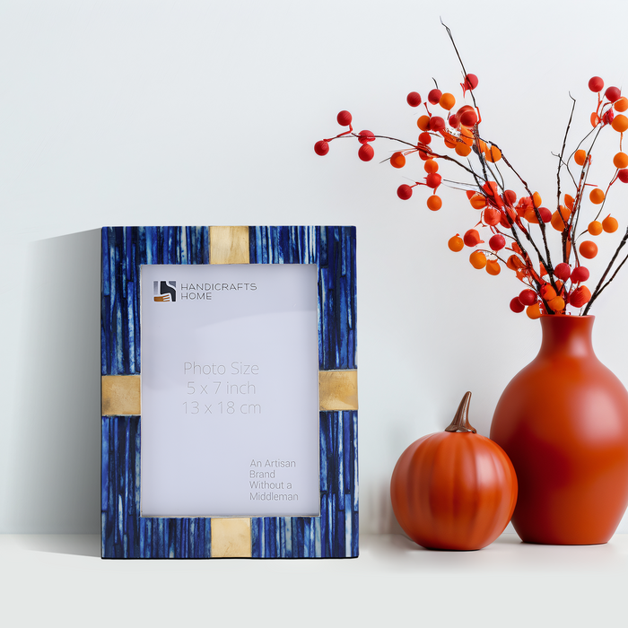 Picture Frame Coastal Luxe Collection Bone Inlay & Brass – 4x6 & 5x7"