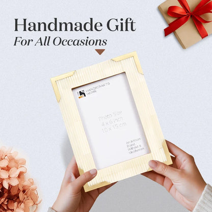 Picture Frame Deluxe Carta Collection Brass & Bone Inlay, 4x6