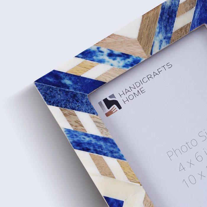 Picture Frame Hypno Azure Collection - Blue & Brown, 4x6, 5x7