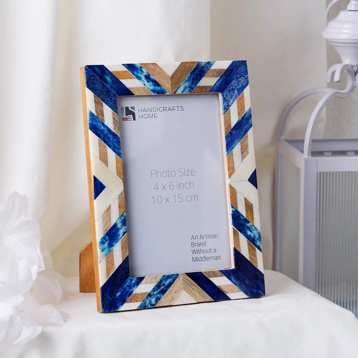 Picture Frame Hypno Azure Collection - Blue & Brown, 4x6, 5x7