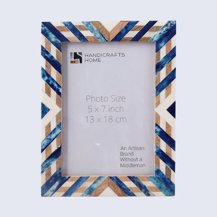 Picture Frame Hypno Azure Collection - Blue & Brown, 4x6, 5x7