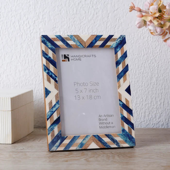 Picture Frame Hypno Azure Collection - Blue & Brown, 4x6, 5x7