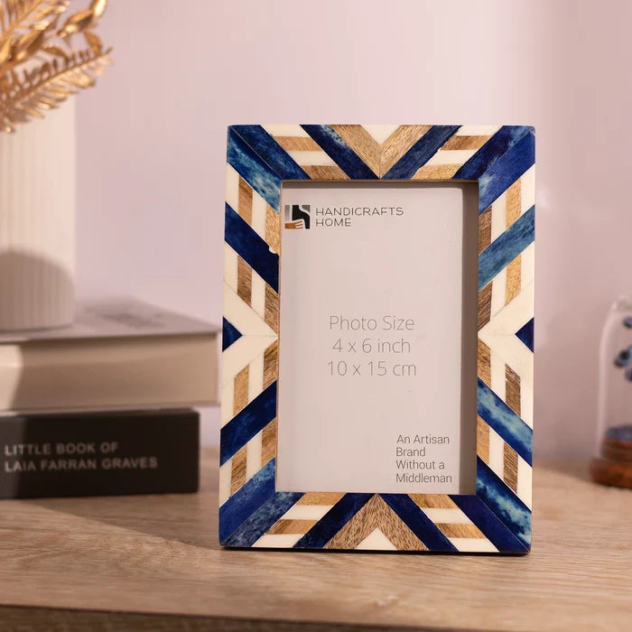 Picture Frame Hypno Azure Collection - Blue & Brown, 4x6, 5x7