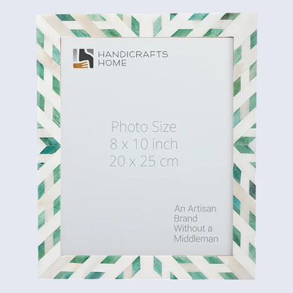 Picture Frame Hypno Nature Pattern Collection Bone Inlay Green White 4x6 5x7 8x10"