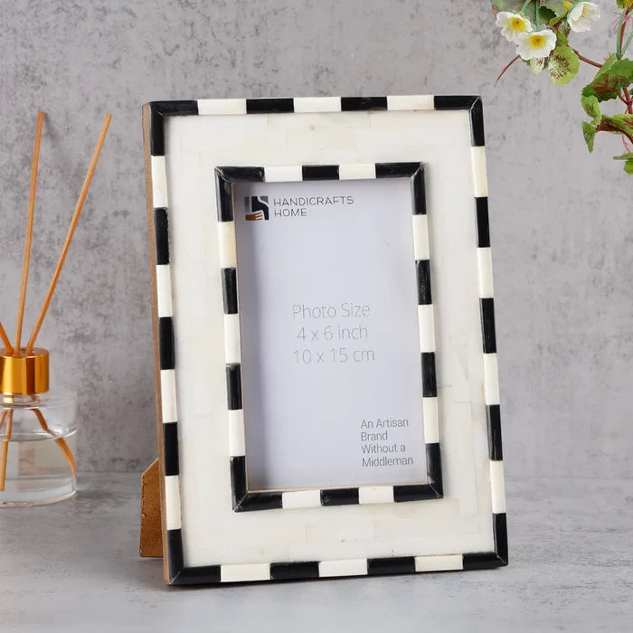 Picture Frame Mosaic Art Inspired Collection Wood & Resin Inlay Black 4x6 & 5x7"
