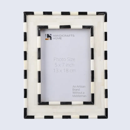 Picture Frame Mosaic Art Inspired Collection Wood & Resin Inlay Black 4x6 & 5x7"