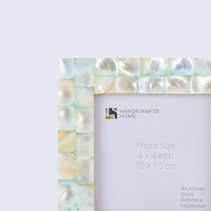 Picture Frame Mother of Pearl Collection Mother of Pearl Green 4x4"