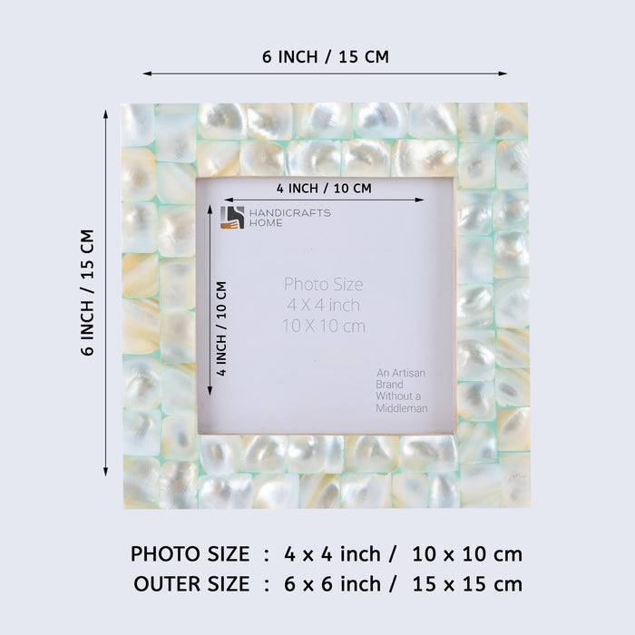 Picture Frame Mother of Pearl Collection Mother of Pearl Green 4x4"