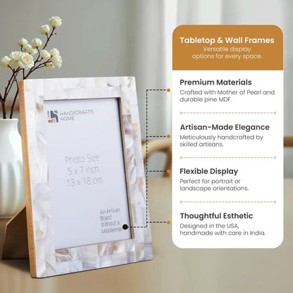 Picture Frame Mother of Pearl White 4x6 & 5x7