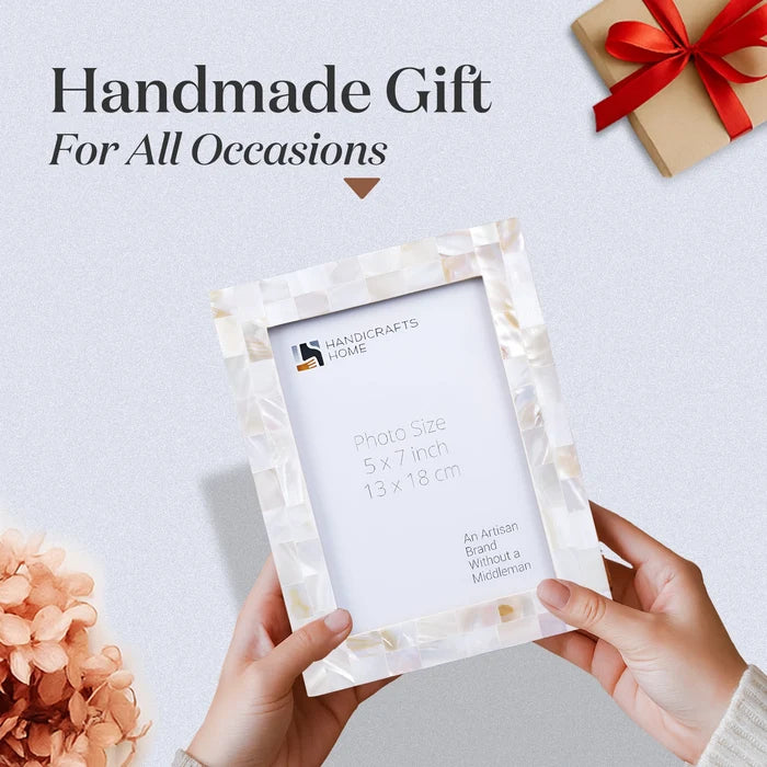 Picture Frame Mother of Pearl White 4x6 & 5x7