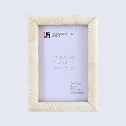 Handmade Picture Frame Sea Siren Ligeia Collection Bone Inlay White – 2 Sizes, for tabletop or wall display