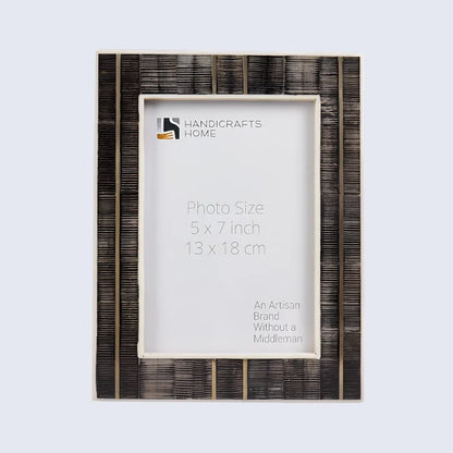 Handmade Picture Frame Shagrin Collection Brass, Horn & Resin Inlay Brown – 4x6 & 5x7"