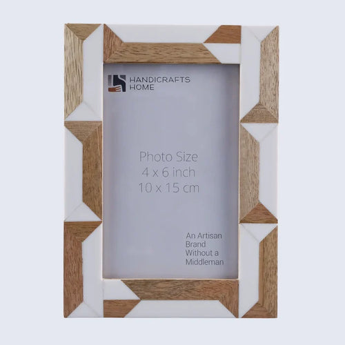 Handmade Picture Frame Woodline Pattern Collection Resin & Wood – 4x6 & 5x7", for tabletop or wall display