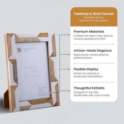 Picture Frame Woodline Pattern Collection Resin & Wood – 4x6 & 5x7"
