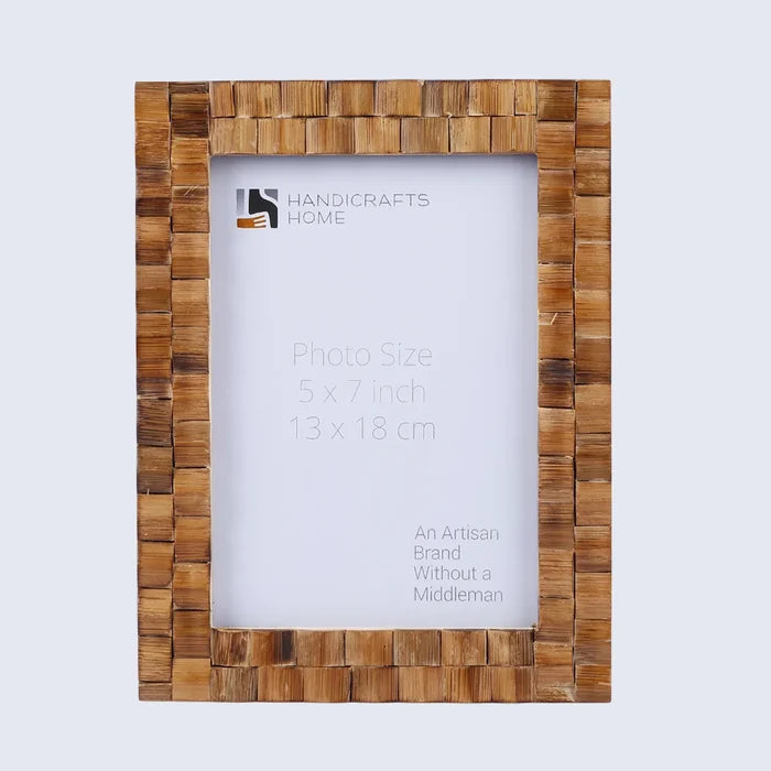 Picture Frames Bamboo Tile Collection Wood Handmade Brown 5x7"