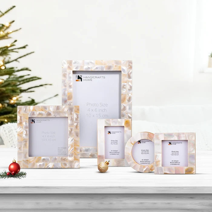 Picture Frames Mother of Pearl Collection White Pack of 5