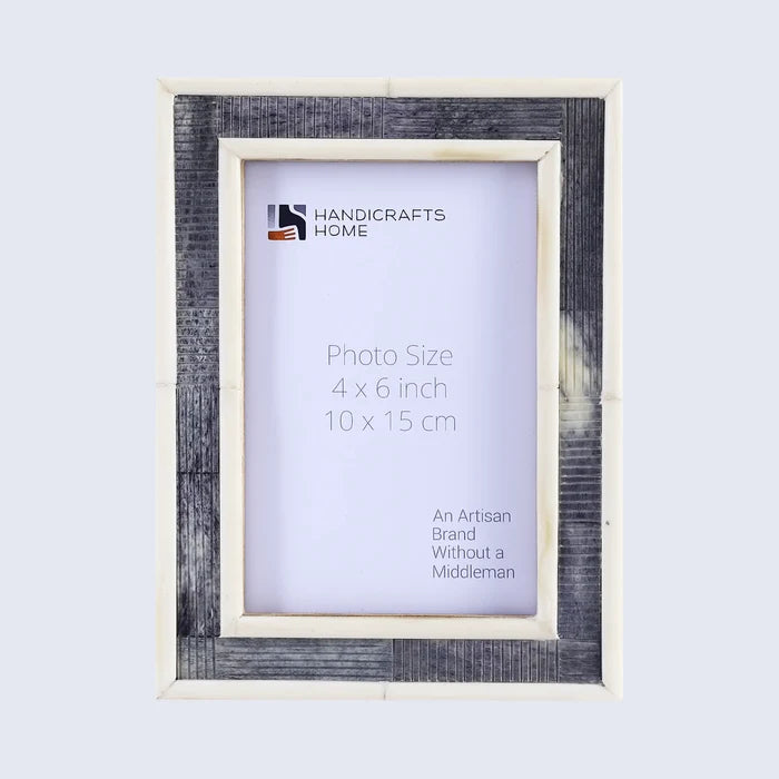 Handmade Picture Frames Sea Siren Raidne Collection Bone Inlay Grey White 4x6 5x7", for tabletop or wall display