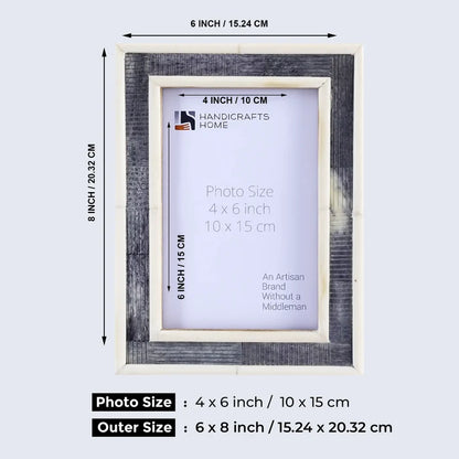 Handmade Picture Frames Sea Siren Raidne Collection Bone Inlay Grey White 4x6 5x7", for tabletop or wall display