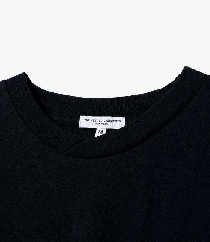 Plain Cross Crew Neck T-Shirt - Black