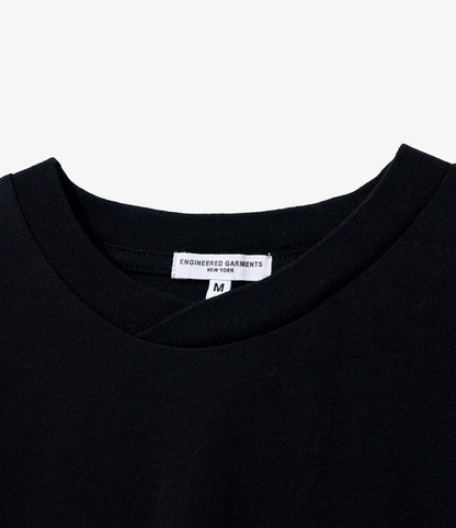 Plain Cross Crew Neck T-Shirt - Black