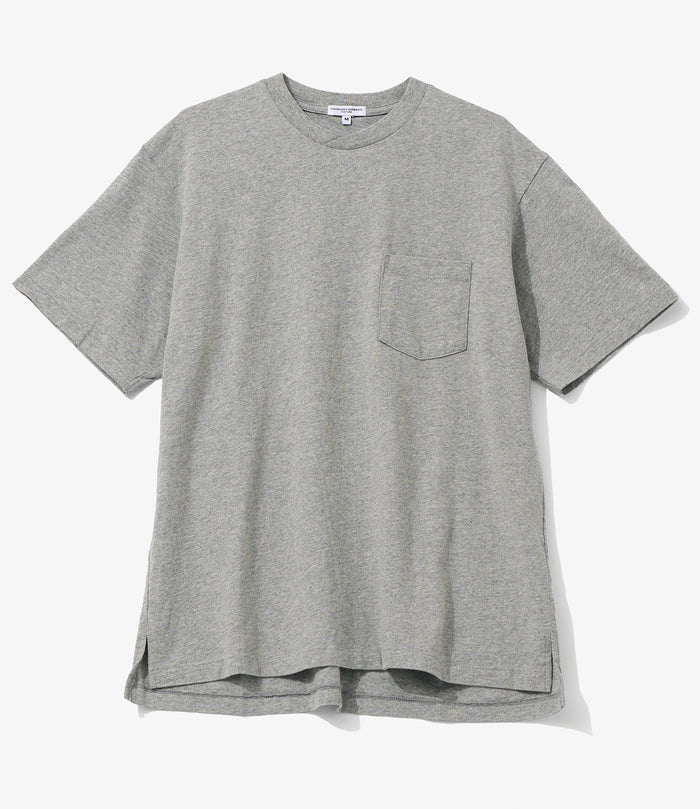 Plain Cross Crew Neck T-Shirt - Grey